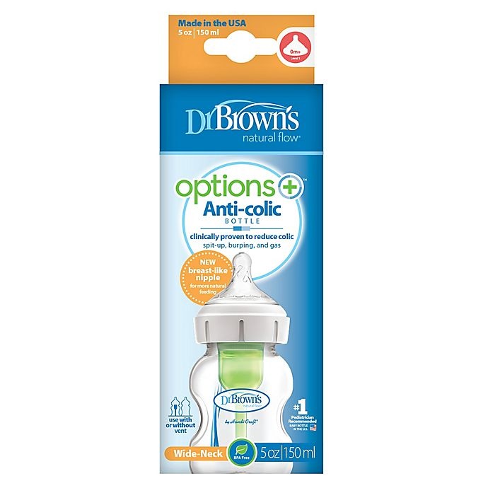 slide 2 of 2, Dr. Brown's Options+ Wide-Neck Anti-Colic Baby Bottle - 5oz, 5 oz