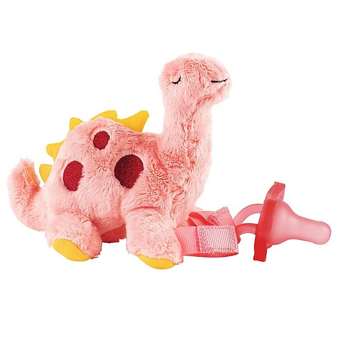 slide 3 of 5, Dr. Brown's Dinosaur Lovey Pacifier & Teether Holder - Pink, 1 ct