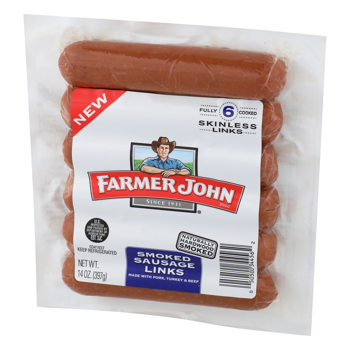 slide 12 of 12, Farmer John Skinless Smoked Sausage Links 6 ea, 6 ct