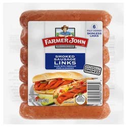 Farmer John Skinless Smoked Sausage Links - 6 ea