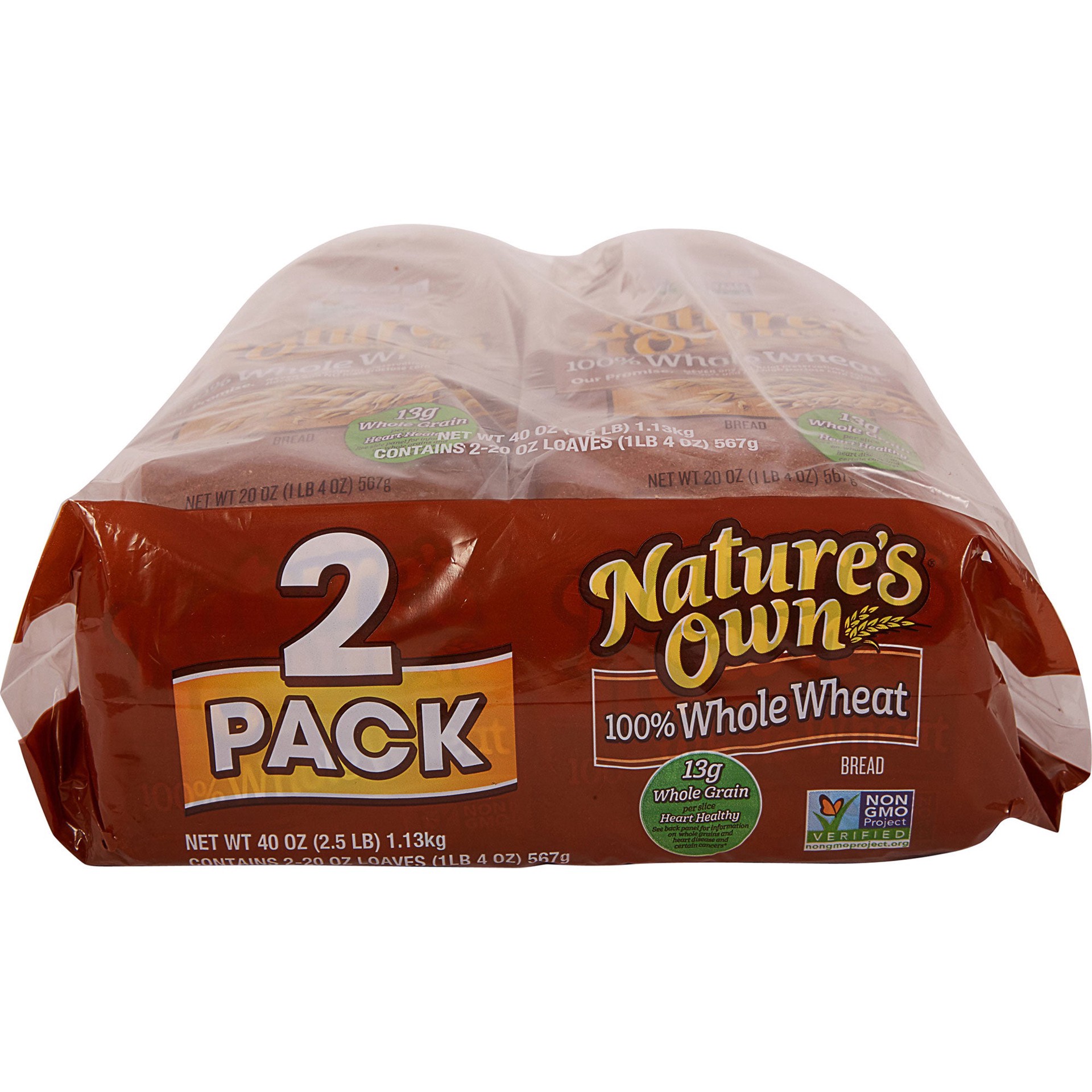 slide 1 of 1, Lepage Bakeries Park St Nature's Own Whole Wheat Bread, 20 oz, 2 count, 