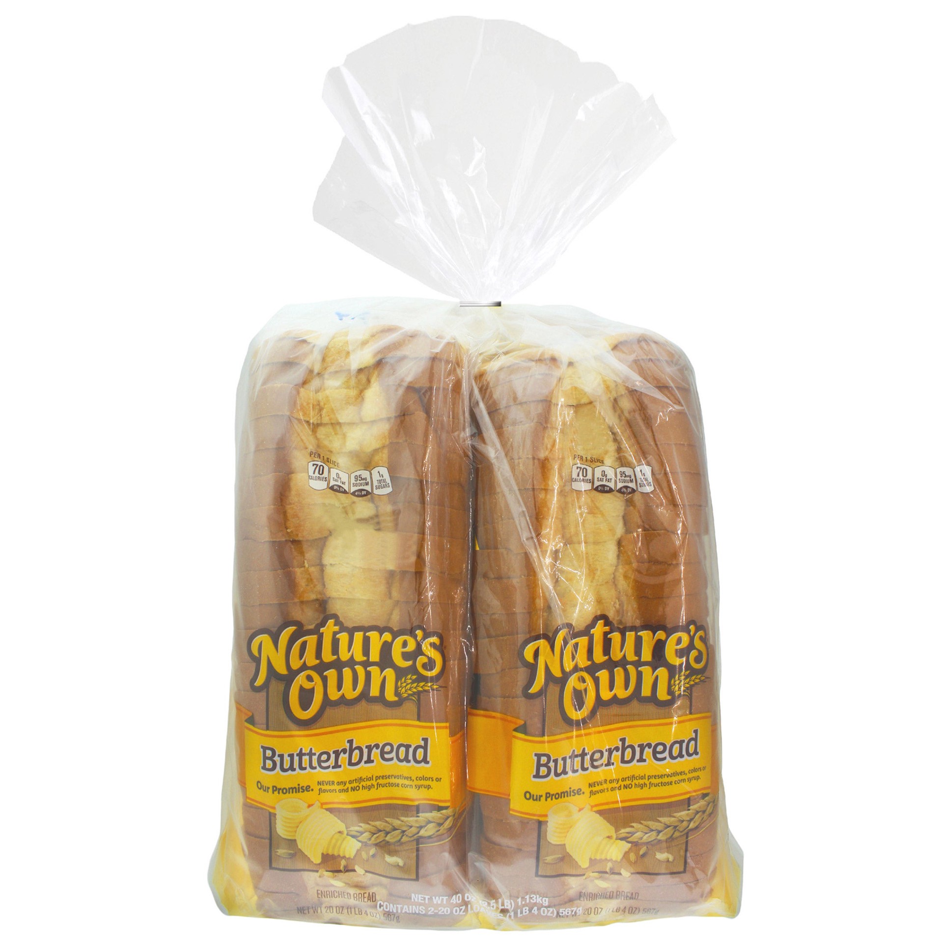 slide 1 of 1, Nature's Own Butter Bread, 20 oz, 2 count, 