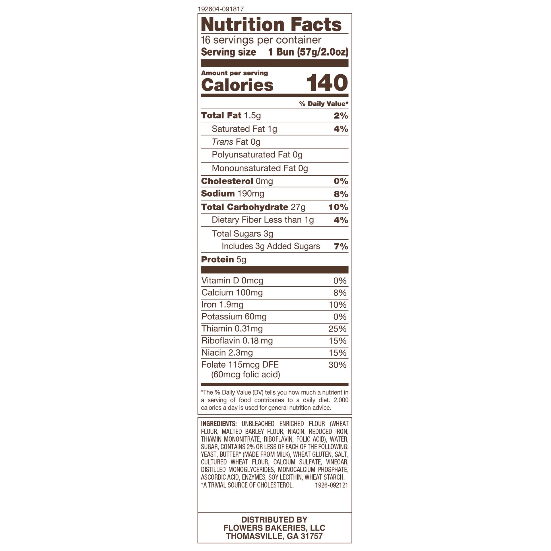 Flowers Baking Co Nature's Own Butter Hamburger Buns 16 ct; 32 oz Shipt