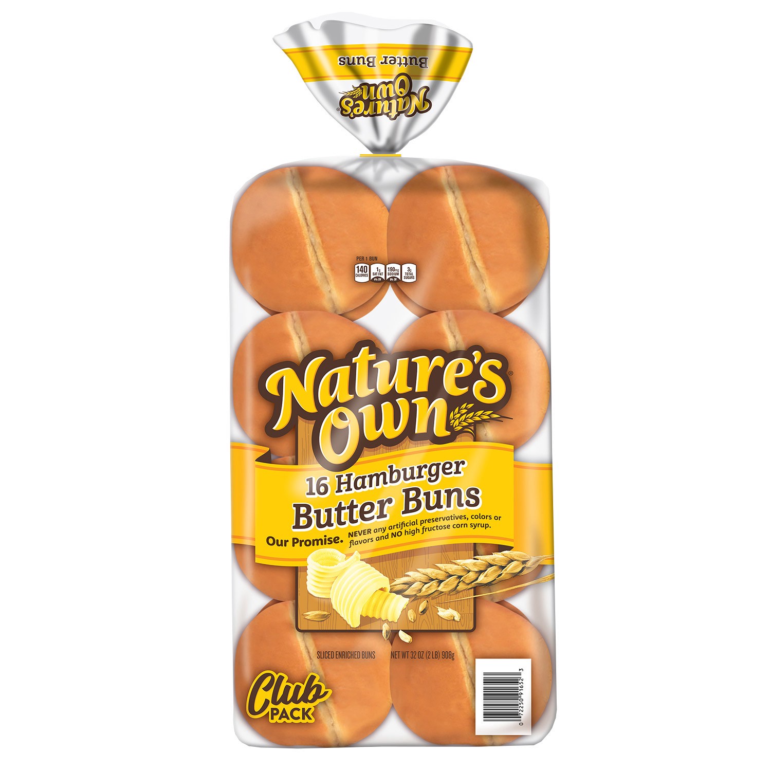Flowers Baking Co Nature's Own Butter Hamburger Buns 16 ct; 32 oz Shipt