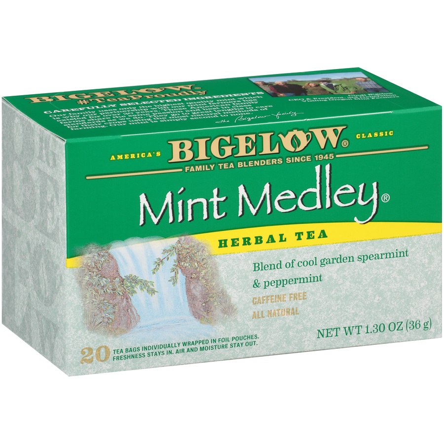 slide 4 of 7, Bigelow Herbal Tea Mint Medley Caffeine Free Tea Bags, 20 ct