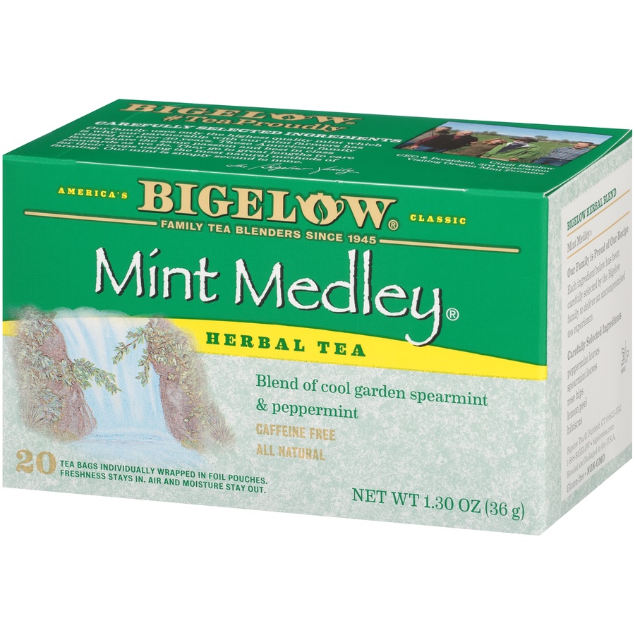 slide 5 of 7, Bigelow Herbal Tea Mint Medley Caffeine Free Tea Bags, 20 ct