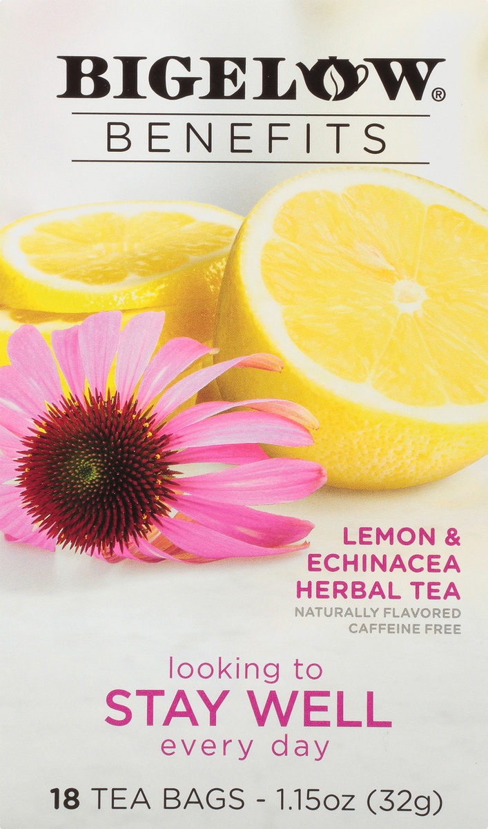 slide 8 of 9, Bigelow Benefits Stay Well Lemon Echinacea Herbal Tea Bags, 18 ct