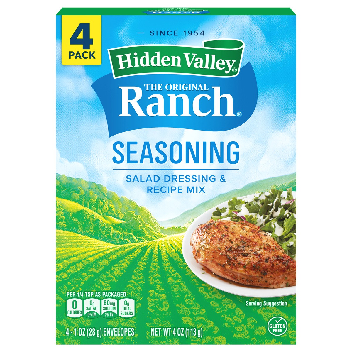 slide 1 of 170, Hidden Valley Gluten Free Original Ranch Salad Dressing and Seasoning Mix Packets for Ranch Dip, 4 ct