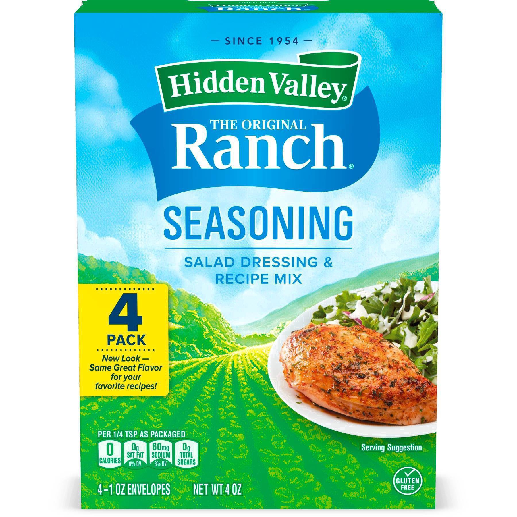 slide 88 of 170, Hidden Valley Gluten Free Original Ranch Salad Dressing and Seasoning Mix Packets for Ranch Dip, 4 ct