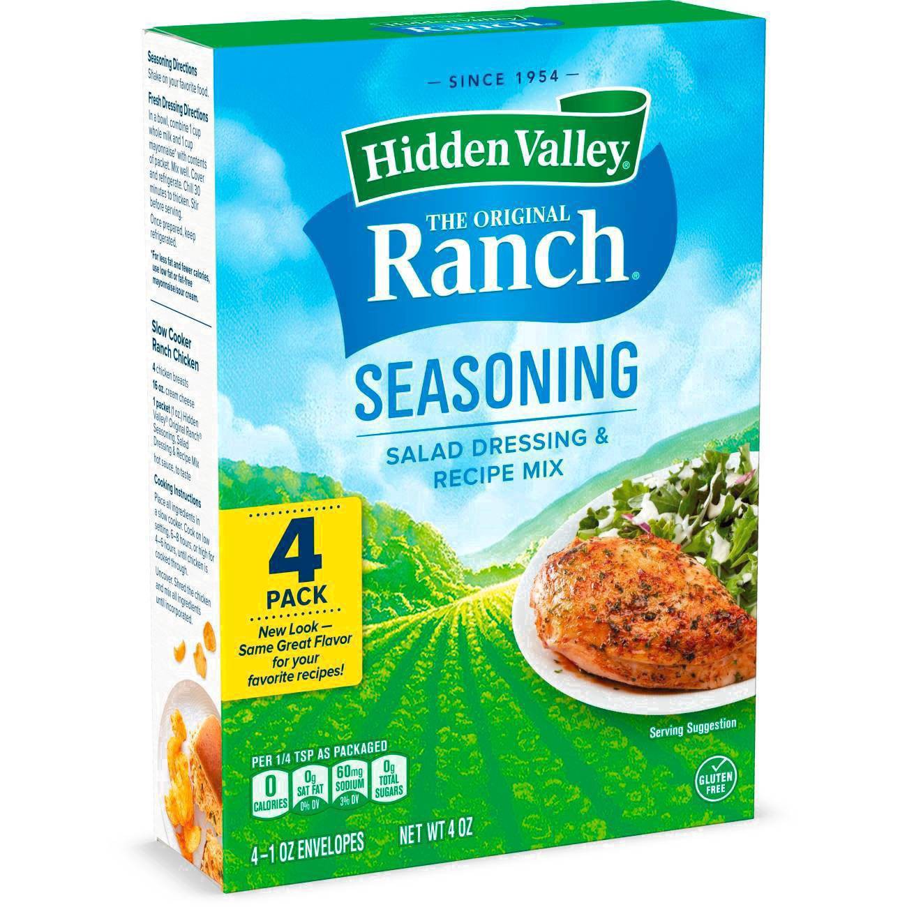 slide 118 of 170, Hidden Valley Gluten Free Original Ranch Salad Dressing and Seasoning Mix Packets for Ranch Dip, 4 ct