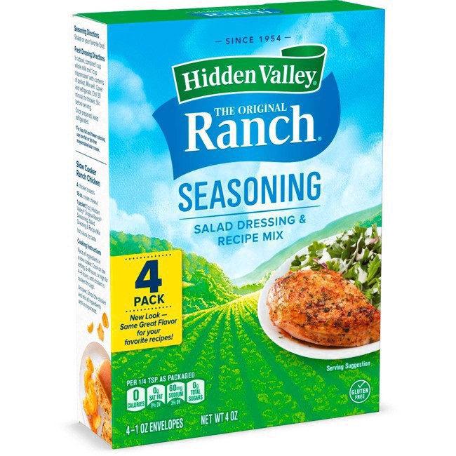 slide 166 of 170, Hidden Valley Gluten Free Original Ranch Salad Dressing and Seasoning Mix Packets for Ranch Dip, 4 ct