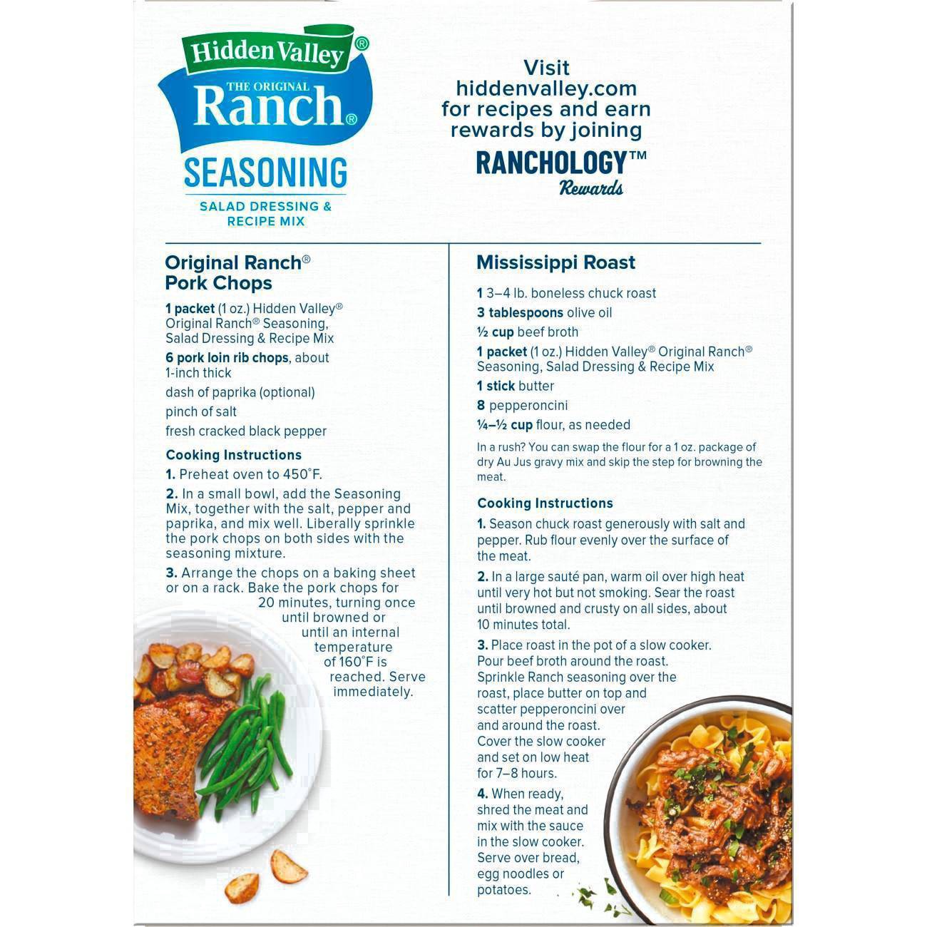 slide 6 of 170, Hidden Valley Gluten Free Original Ranch Salad Dressing and Seasoning Mix Packets for Ranch Dip, 4 ct