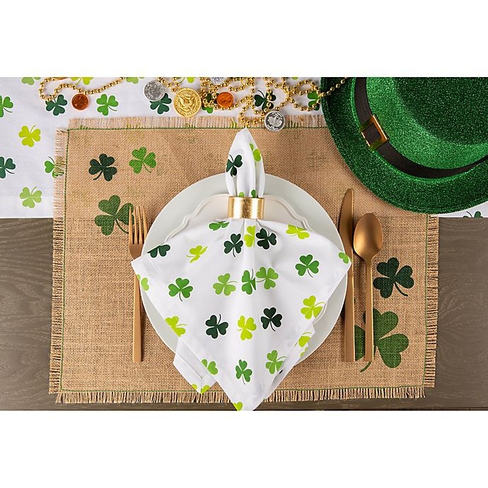 slide 3 of 6, Design Imports Shamrock Jute Placemats - Green, 6 ct