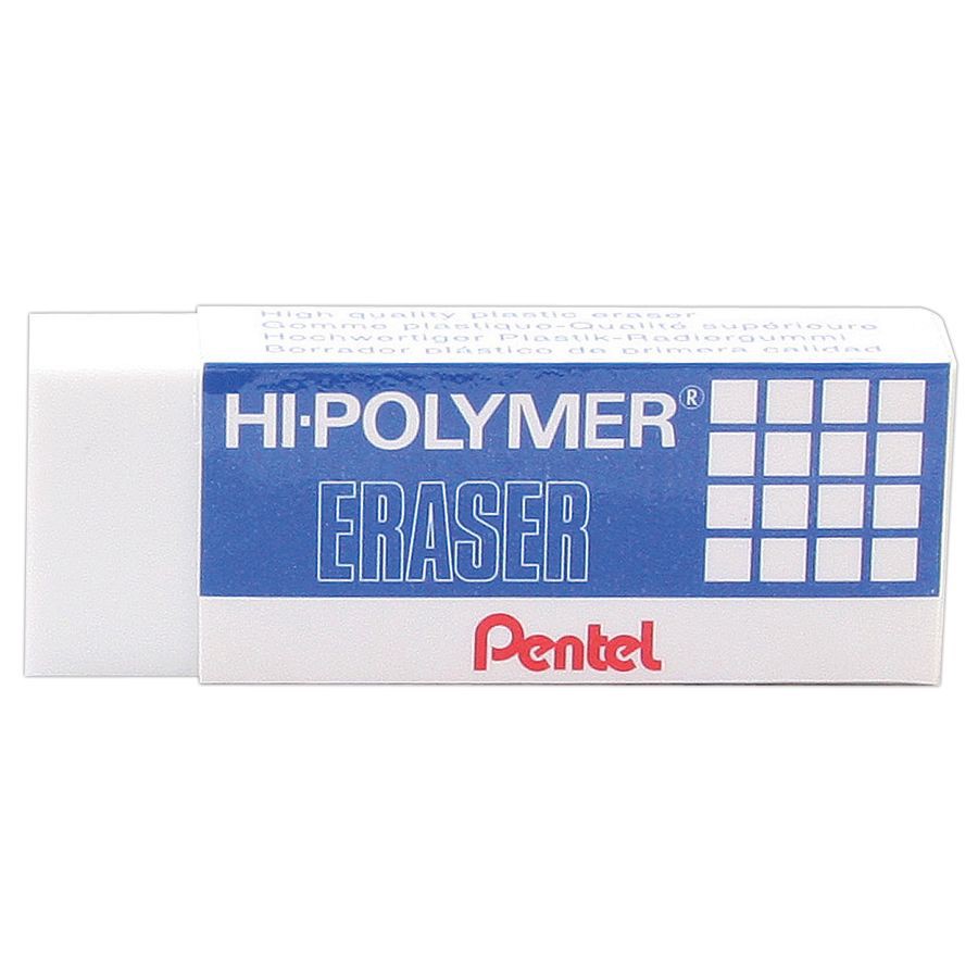 slide 2 of 2, Pentel Hi-Polymer Erasers, White, Pack Of 4, 4 ct