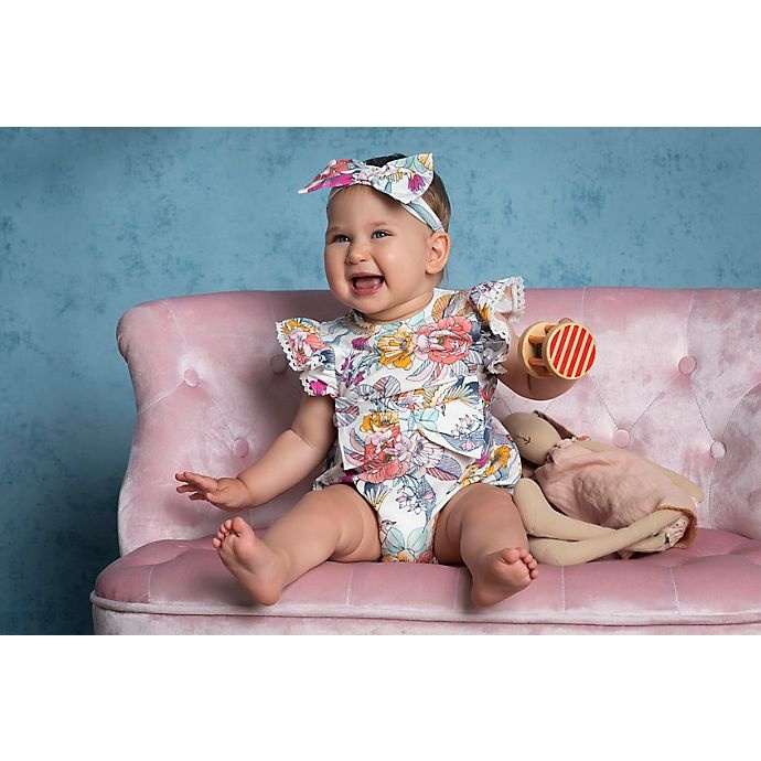 slide 3 of 7, Kidding Around Bow romper and headband Set, 1 ct