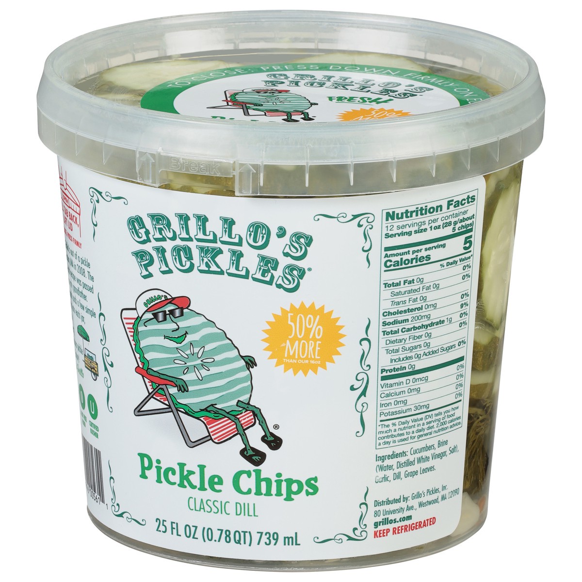 Grillo's Pickles Dill Pickle Chips 25 Oz 25 oz Shipt