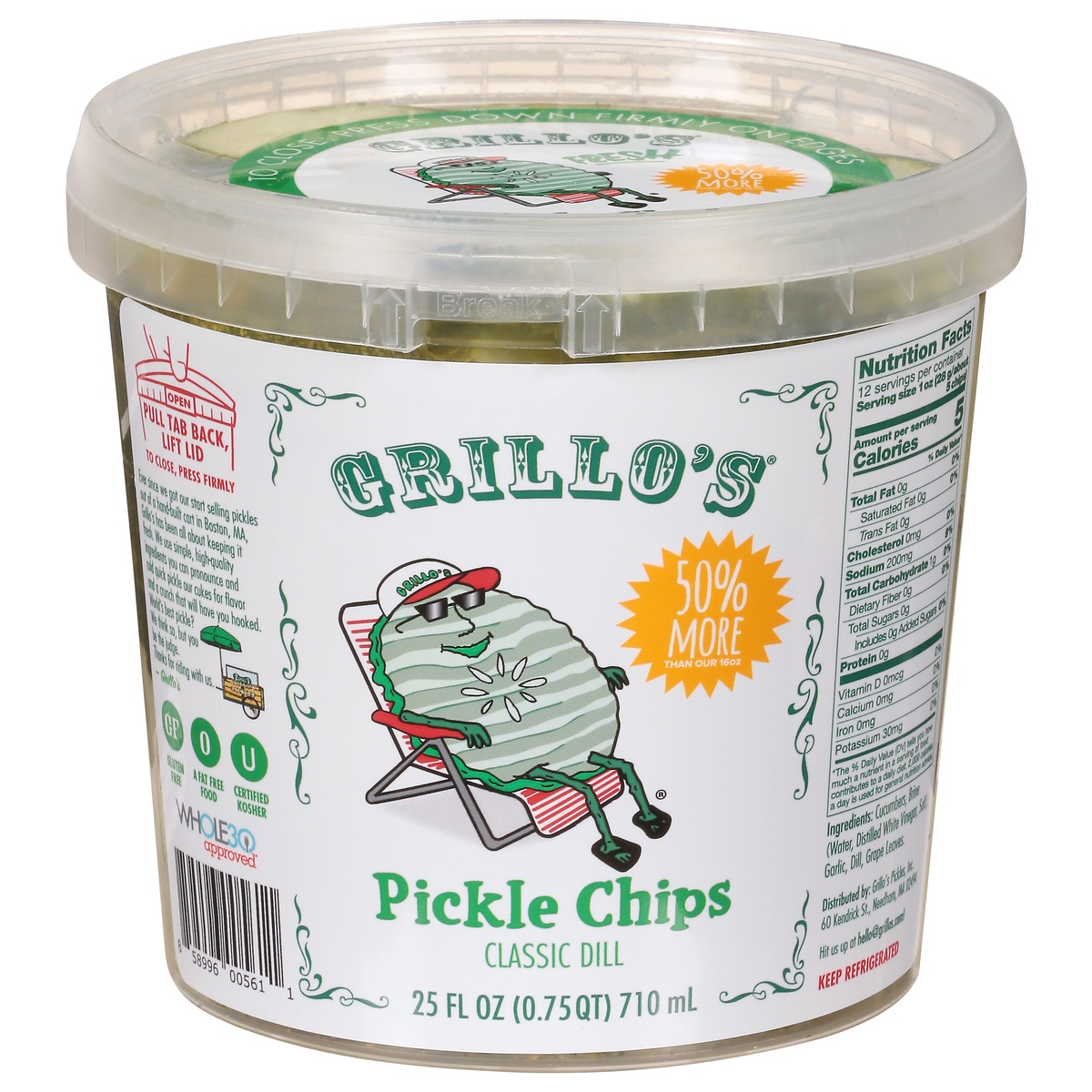 Grillo's Pickles Classic Dill Pickle Chips 25 fl oz 25 fl oz Shipt