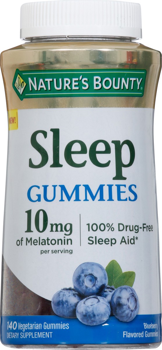 slide 7 of 9, Nature's Bounty Nature''s Bounty Melatonin Sleep Aid Blueberry Gummies, 10 mg, 140 ct