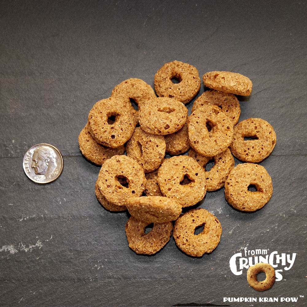 slide 4 of 5, Fromm Pumpkin Kran Pow Crunchy O's Dog Treats, 6 oz