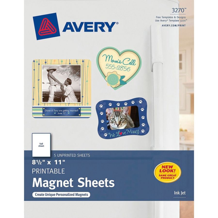 slide 6 of 6, Avery Inkjet Magnet Sheets, 5 ct
