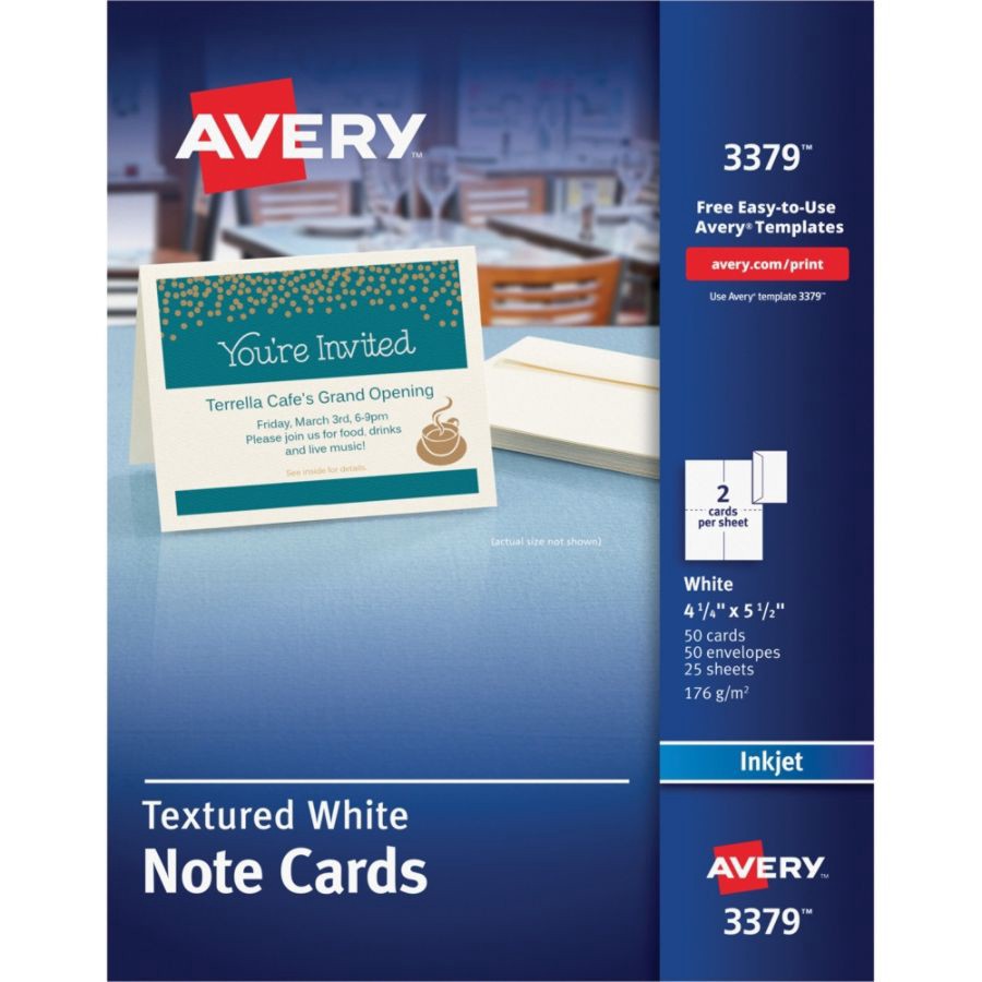 slide 4 of 4, Avery Confetti-Textured Heavyweight Note Cards, 50 ct