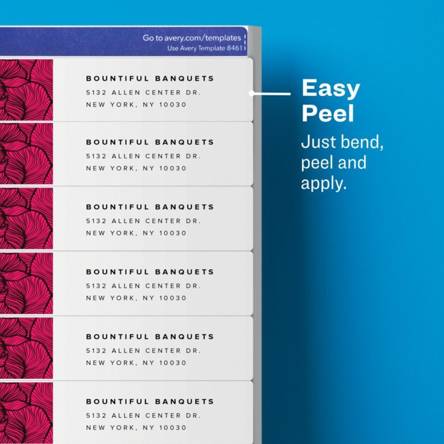slide 6 of 9, Avery FSC Certified Easy Peel Permanent Laser Address Labels - White, 2000 ct; 1 in x 4 in