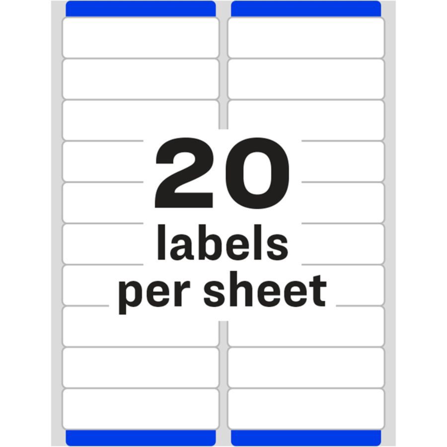 slide 8 of 9, Avery FSC Certified Easy Peel Permanent Laser Address Labels - White, 2000 ct; 1 in x 4 in