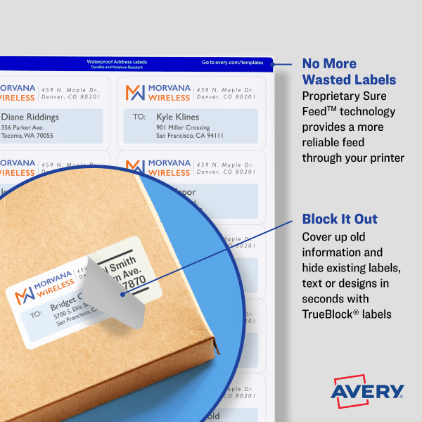 slide 5 of 6, Avery Printable Blank Laser Shipping Labels, 5817, 4"W X 2-1/2"D, White, Pack Of 800 Labels, 800 ct