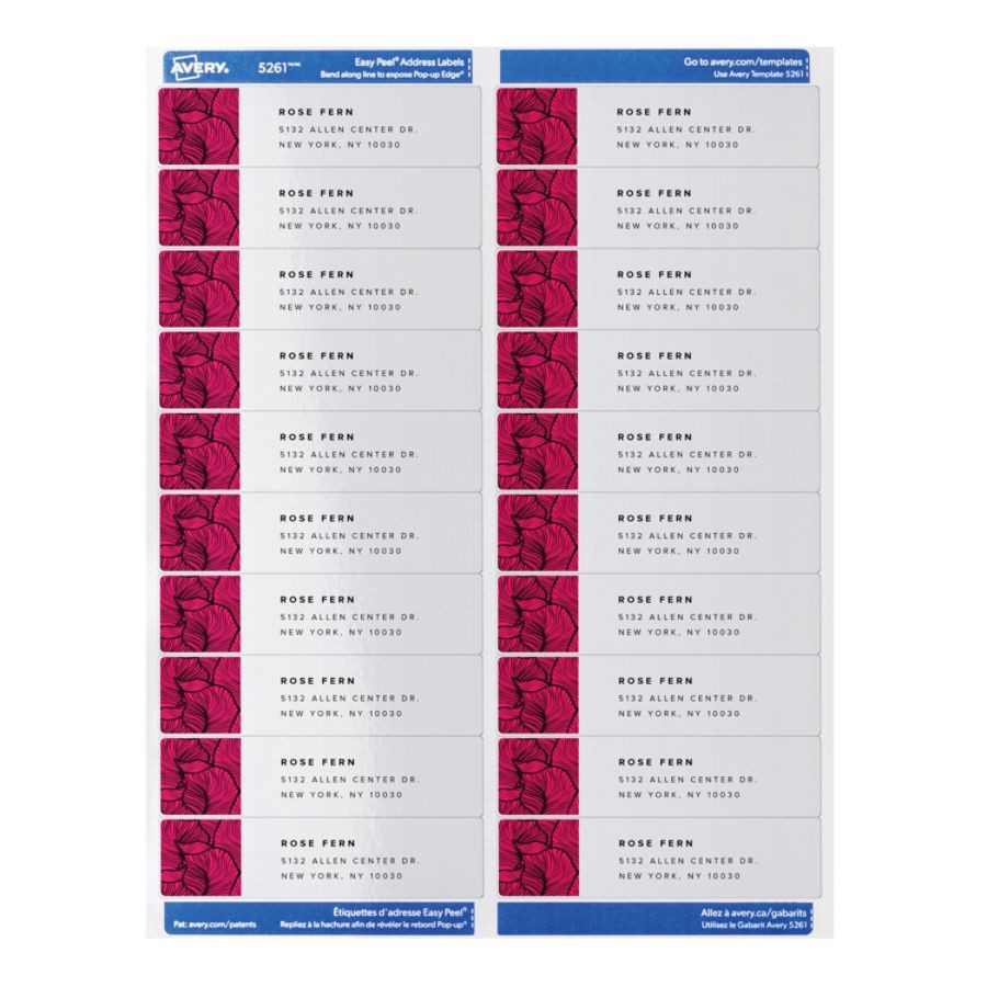 slide 8 of 10, Avery Easy Peel White Inkjet Address Labels, 8161, 500 ct; 1 in x 4 in