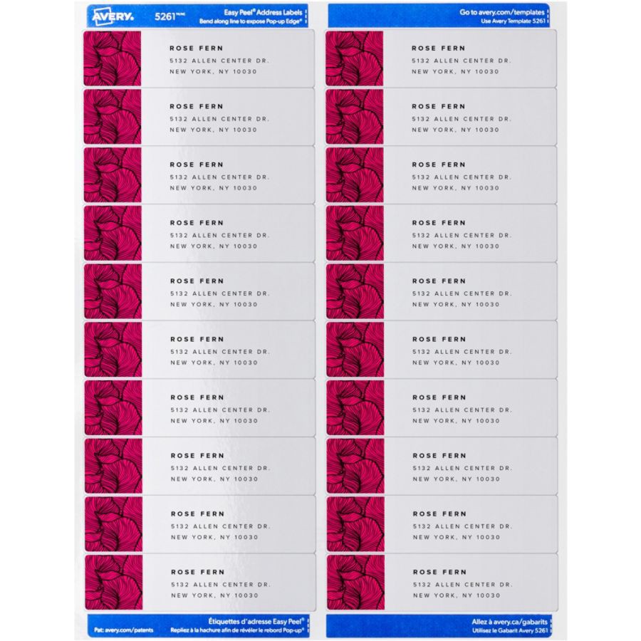 slide 2 of 10, Avery Easy Peel White Inkjet Address Labels, 8161, 500 ct; 1 in x 4 in