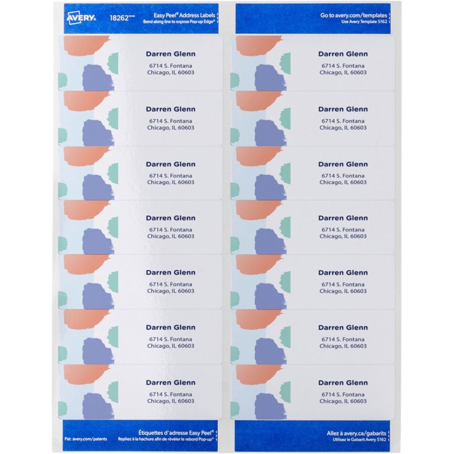 slide 6 of 9, Avery 08162, Easy Peel Inkjet Address Labels, 1 1/3 x 4, White, 350 ct