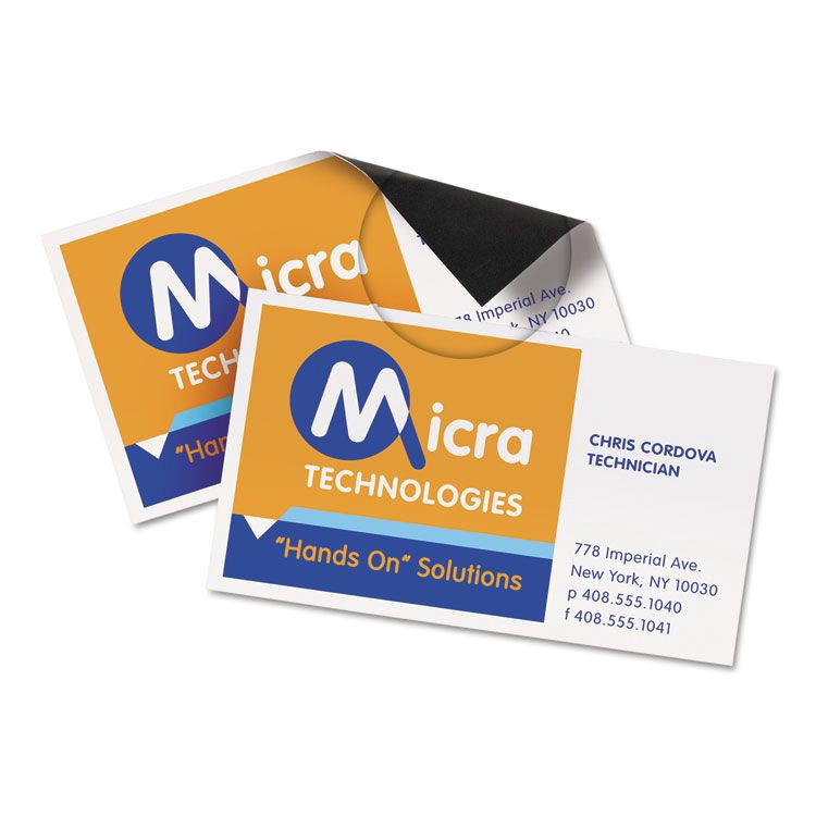 slide 4 of 5, Avery Magnetic Business Cards, Inkjet Compatible, White, Matte Finish, 10 Cards Per Sheet, Pack Of 3 Sheets, 3 ct