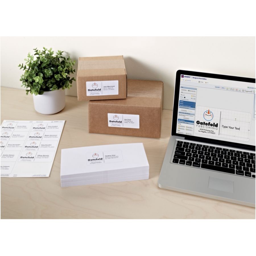 slide 7 of 10, Avery Trueblock Permanent Inkjet Shipping Labels, 8463, White, 1000 ct; 2 in x 4 in