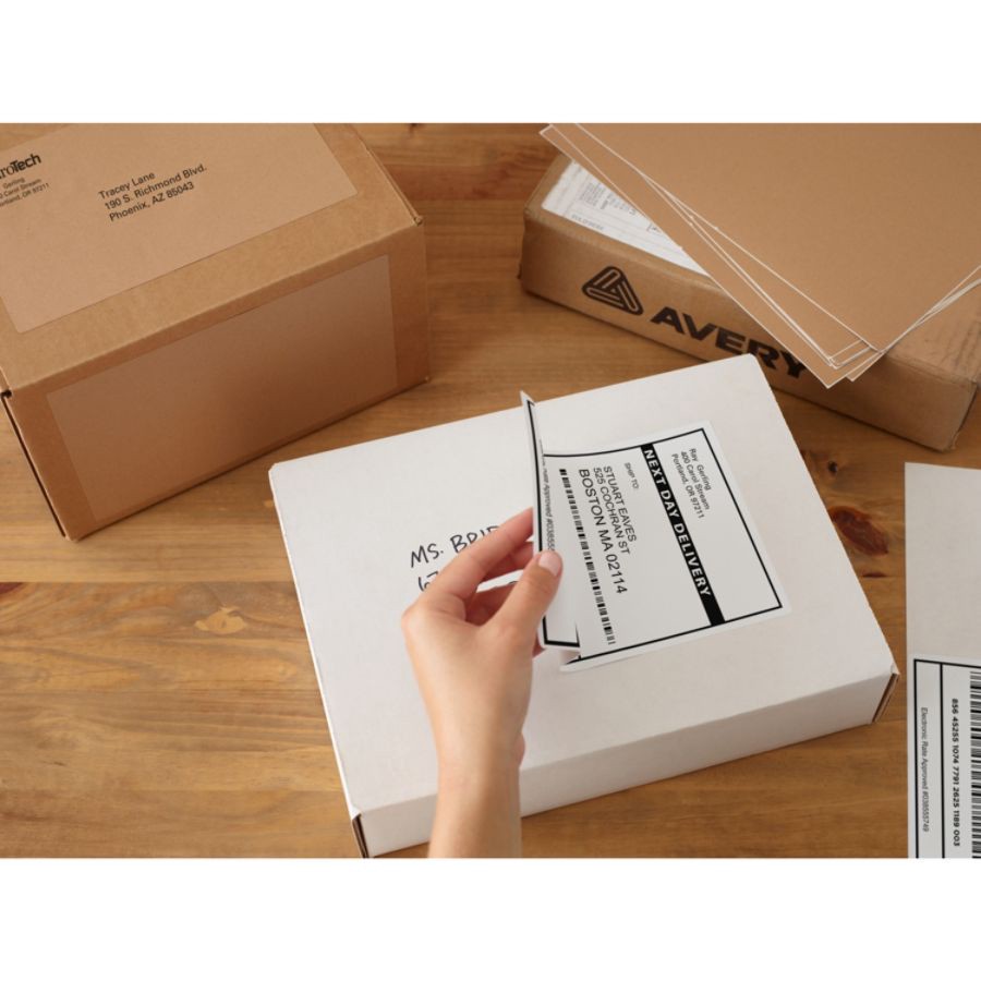 slide 8 of 10, Avery Trueblock Permanent Inkjet Shipping Labels, 8463, White, 1000 ct; 2 in x 4 in