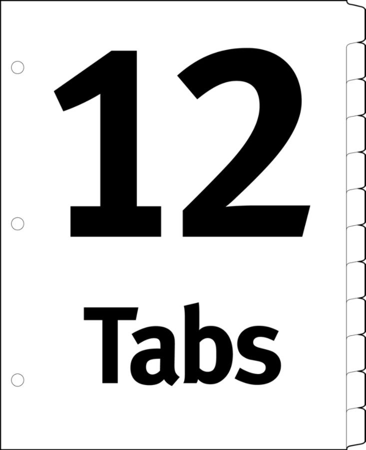 slide 4 of 10, Avery Ready Index 20% Recycled Table Of Contents Dividers, 1-12 Tab, Multicolor, 1 ct