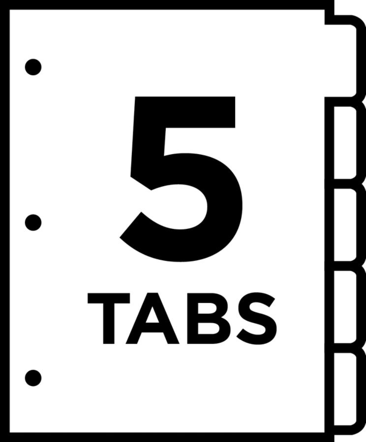 slide 5 of 9, AveryIndex Maker Big Tab Clear Label Dividers, 5-Tab Set, 1 ct