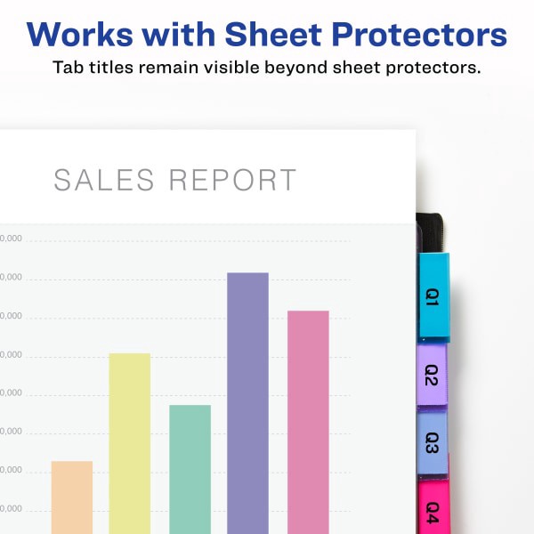 slide 2 of 8, Avery Big Tab Insertable Two-Tone 2 Pocket Plastic Dividers, 8-Tab, Multicolor, 1 ct