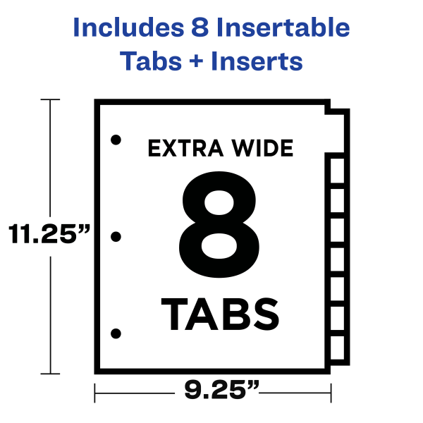 slide 3 of 8, Avery Big Tab Insertable Two-Tone 2 Pocket Plastic Dividers, 8-Tab, Multicolor, 1 ct