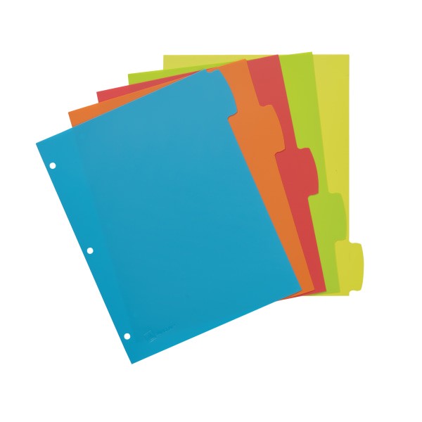 slide 2 of 7, Avery Big Tab Write & Erase Durable Plastic Dividers, Multicolor, 5 ct; 8 1/2 in x 11 in
