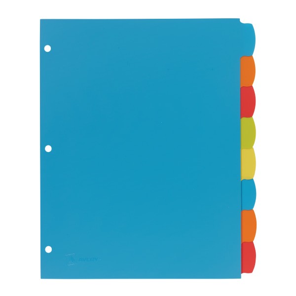 slide 5 of 8, Avery Big Tab Write & Erase Durable Plastic Dividers, 8 1/2'' X 11'', Multicolor, 8-Tab, 1 ct