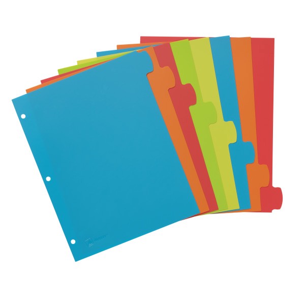 slide 8 of 8, Avery Big Tab Write & Erase Durable Plastic Dividers, 8 1/2'' X 11'', Multicolor, 8-Tab, 1 ct