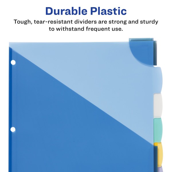 slide 2 of 6, Avery Corner Lock Write & Erase Plastic Dividers With Expandable Pockets, 9-1/4'' X 11-1/4'', Multicolor, Set Of 5 Tabs, 1 ct