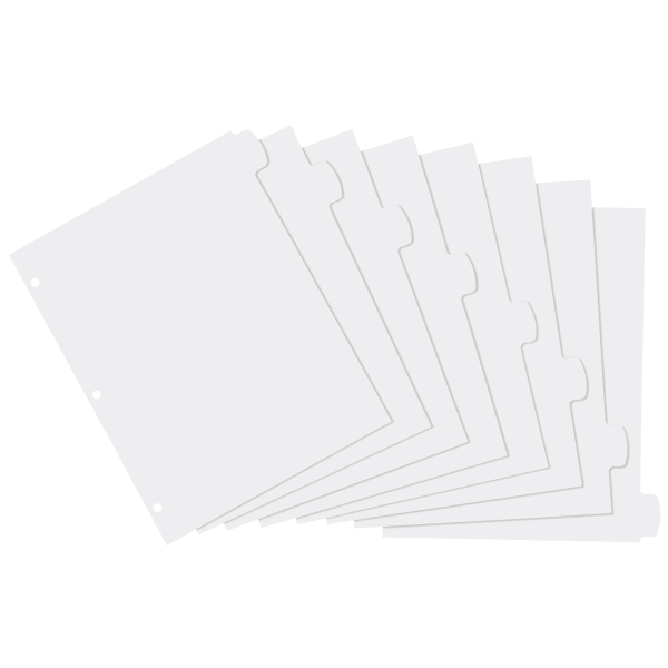 slide 3 of 9, Avery Durable Write-On Plastic Dividers with Erasable Tabs, White, 8 ct; 8 1/2 in x 11 in