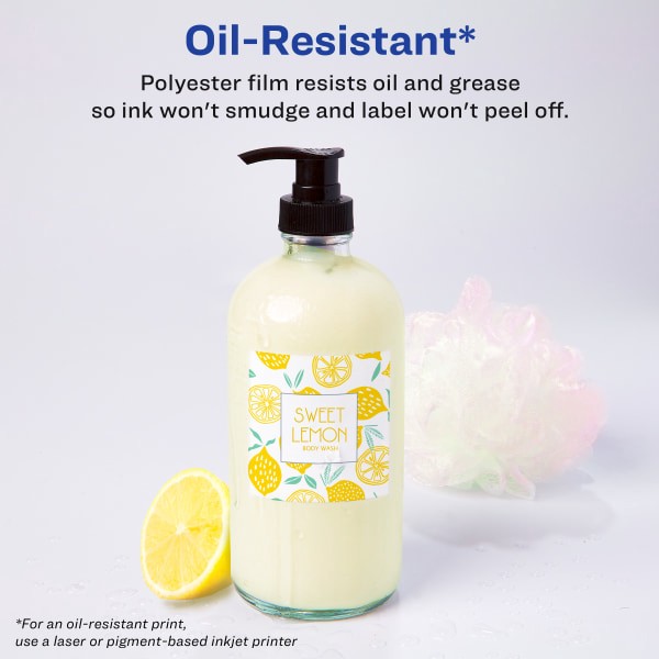 slide 2 of 9, Avery Waterproof Print-To-The-Edge Labels, 64510, 2" X 2", Glossy White, 12 Labels Per Sheet, Pack Of 8 Sheets, 8 ct