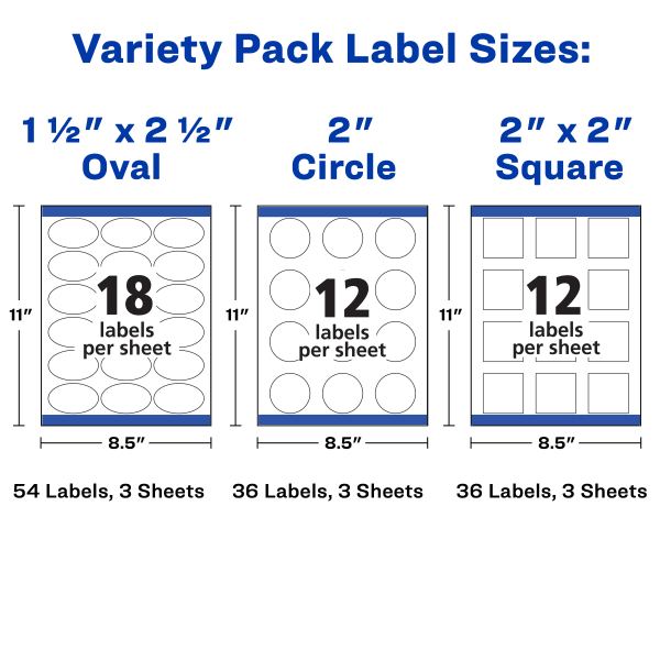 slide 2 of 7, Avery Print-To-The-Edge Variety Pack, Ave80510, White, Pack Of 126, 126 ct