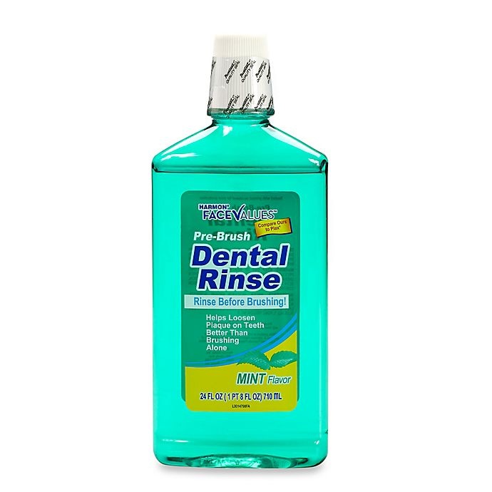 slide 1 of 2, Harmon Face Values Pre-Brush Dental Rinse - Mint, 24 oz