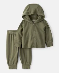 Carter's Baby Boy 2-Piece PurelySoft Long-Sleeve Tee & Pant Set - Green 6M