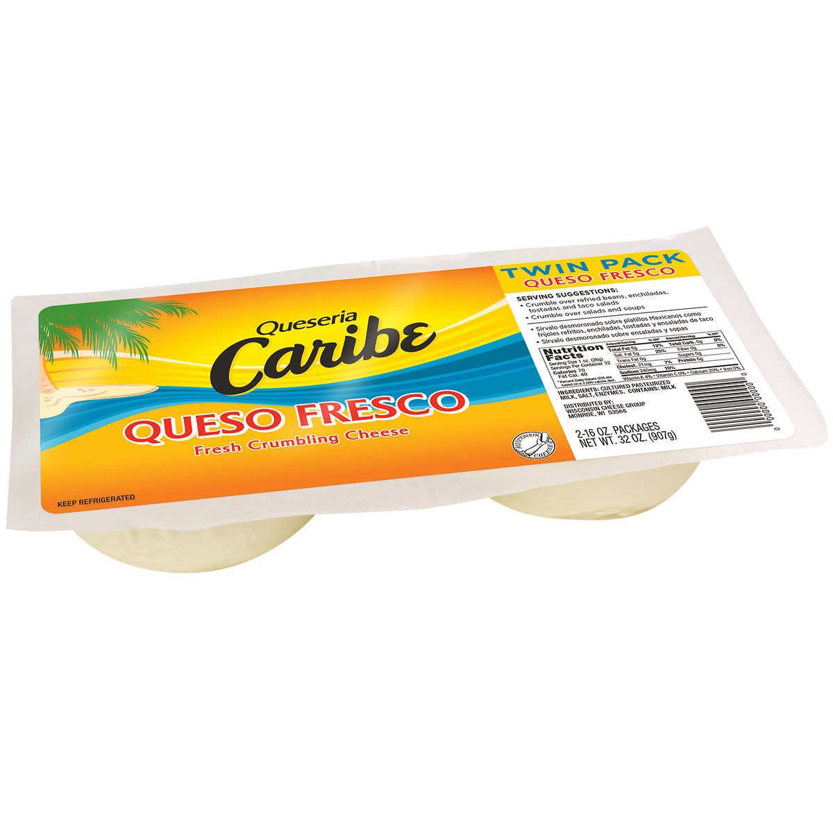 slide 1 of 1, Caribe Queso Fresco, 1 lb, 2 count, 