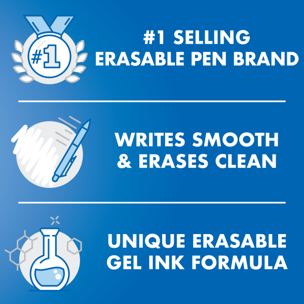 slide 5 of 8, Pilot Frixion Ball 3 Erasable Gel Pen, Extra Fine Point, 0.5 Mm, Black Barrel, Assorted Ink, 1 ct