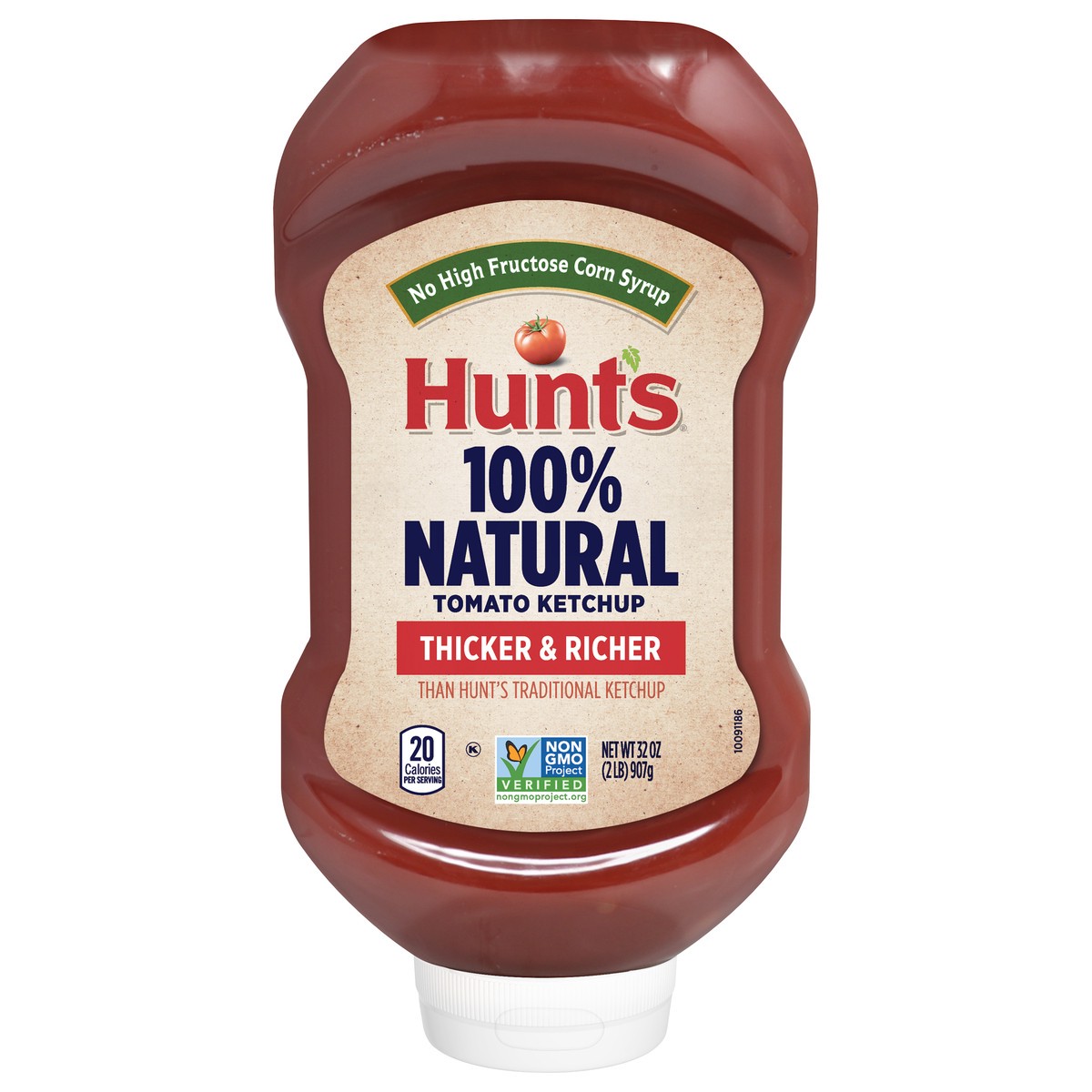 slide 1 of 5, Hunt's 100% Natural Tomato Ketchup, 32 OZ Squeeze Bottle, 32 oz